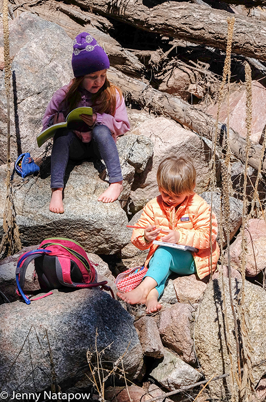 Kids nature journaling