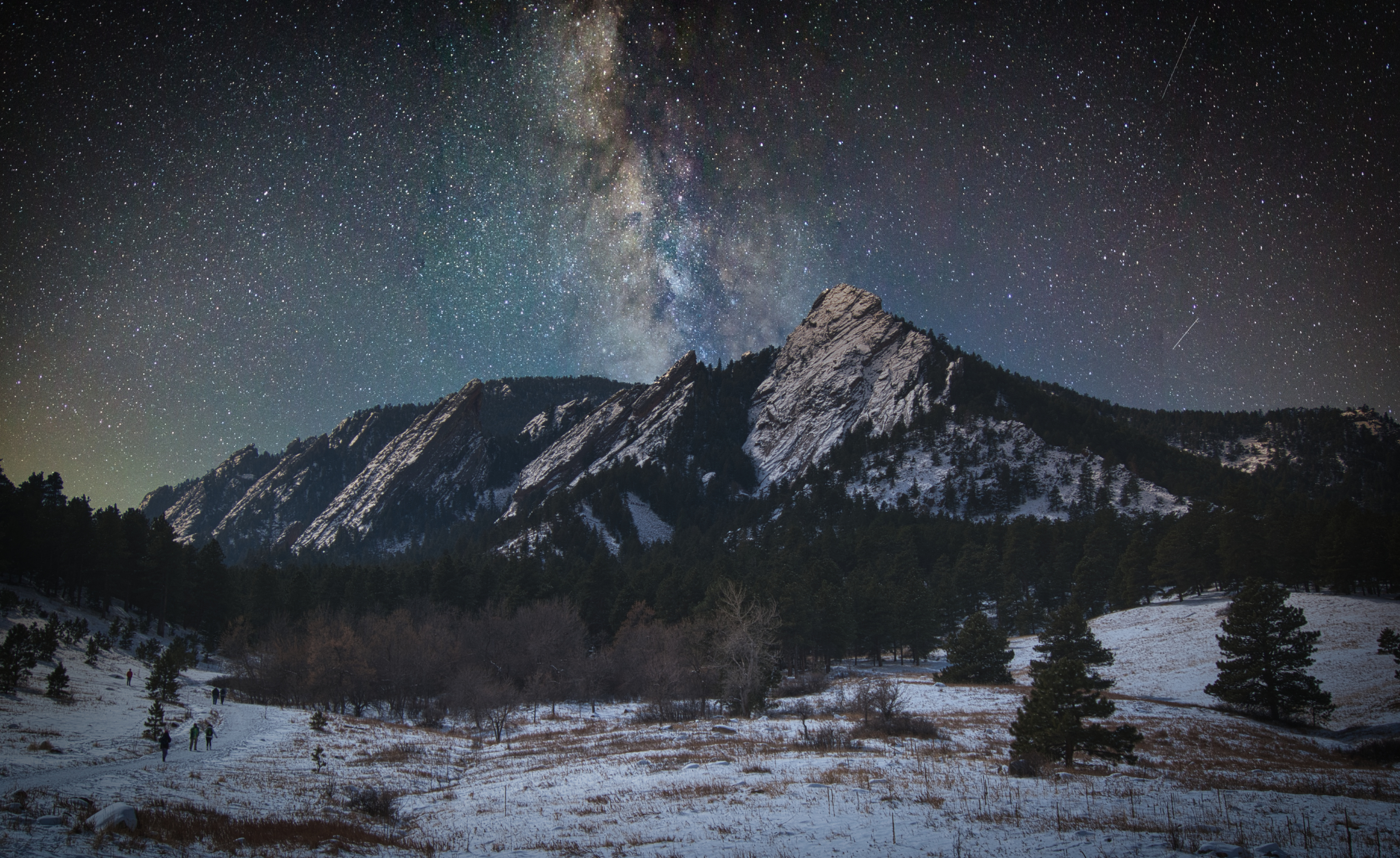 winter night boulder