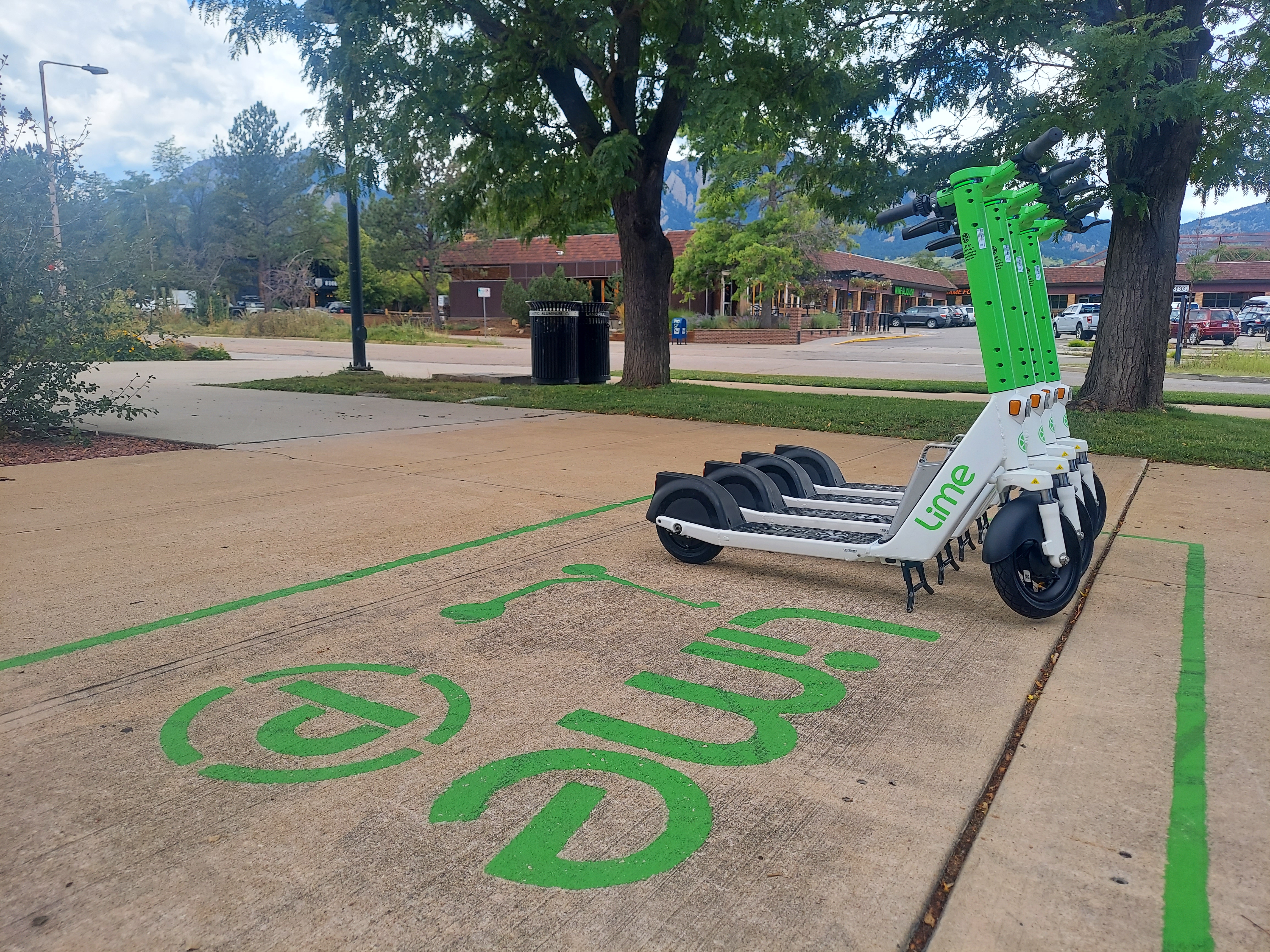 shared e-scooter parking called a Lime Grove