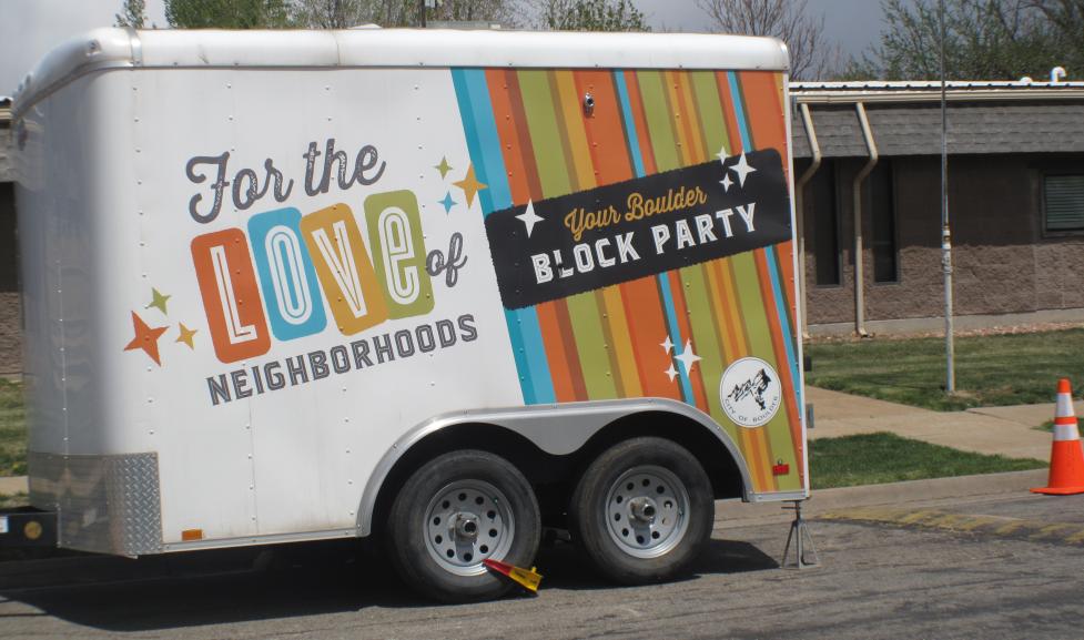 Block Party Trailer parked on a street