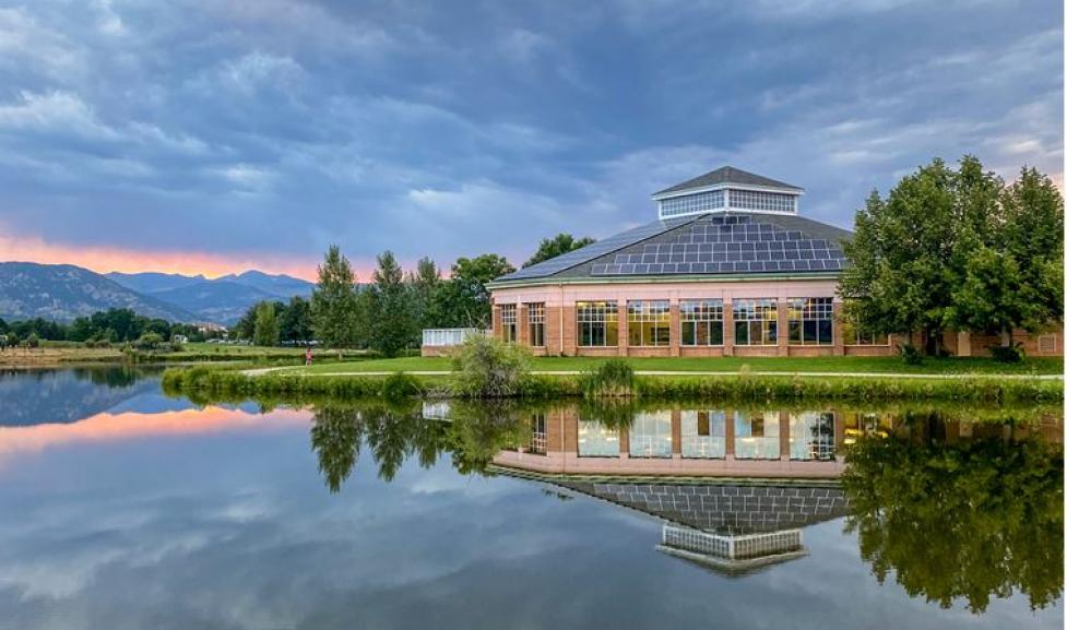 East Boulder Community Center at sunset