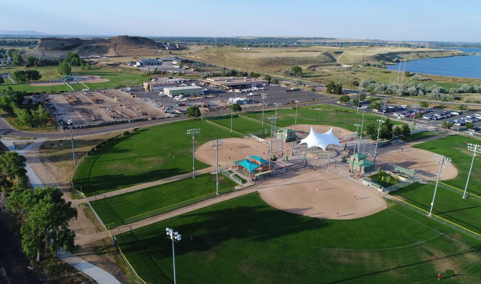 Aerial view of Stazio Ballfields