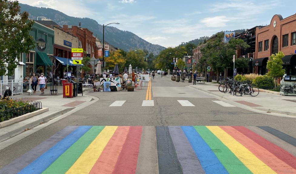 Rainbow Painted on Pearl Street