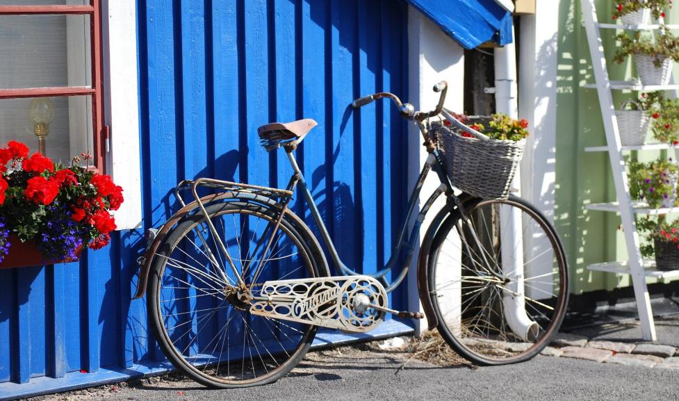 Apartment entrance with bicycle