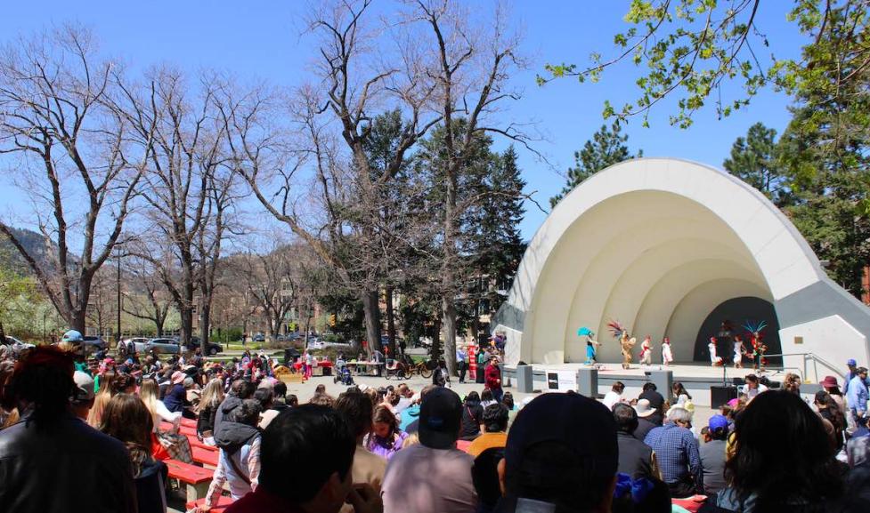 Grupo Folklórico Sabor Latino performing at the Boulder Bandshell as part of BMoCA’s Día del Niño program, April 30, 2022.