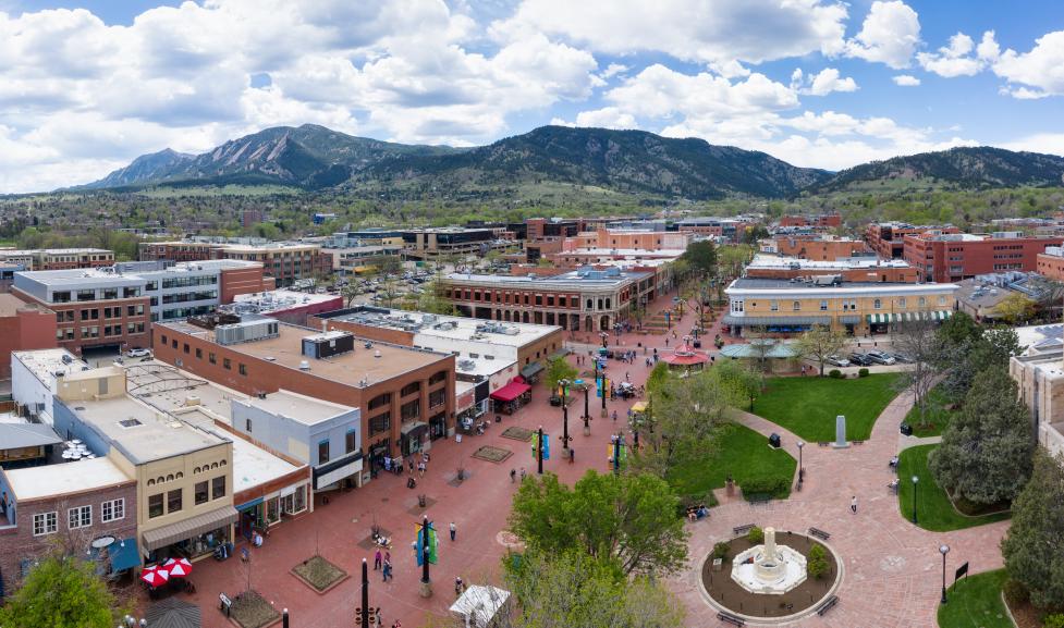 Aerial view of Pearl Street