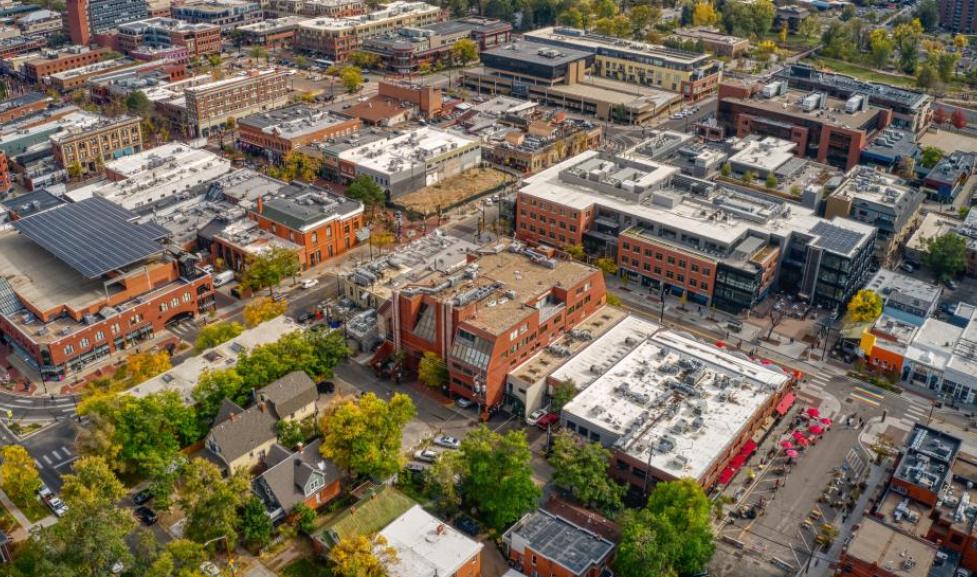 Boulder Downtown Aeiral View 