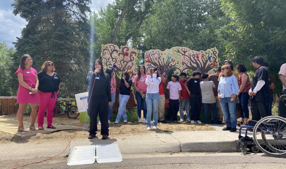 Neighborhood Youth speak at Primos Park Naming Celebration.