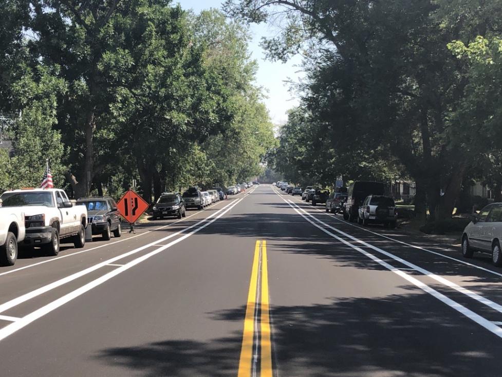 Pine St striping