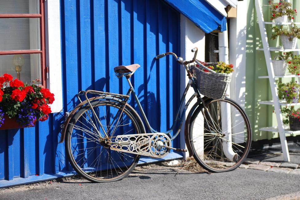 Apartment entrance with bicycle