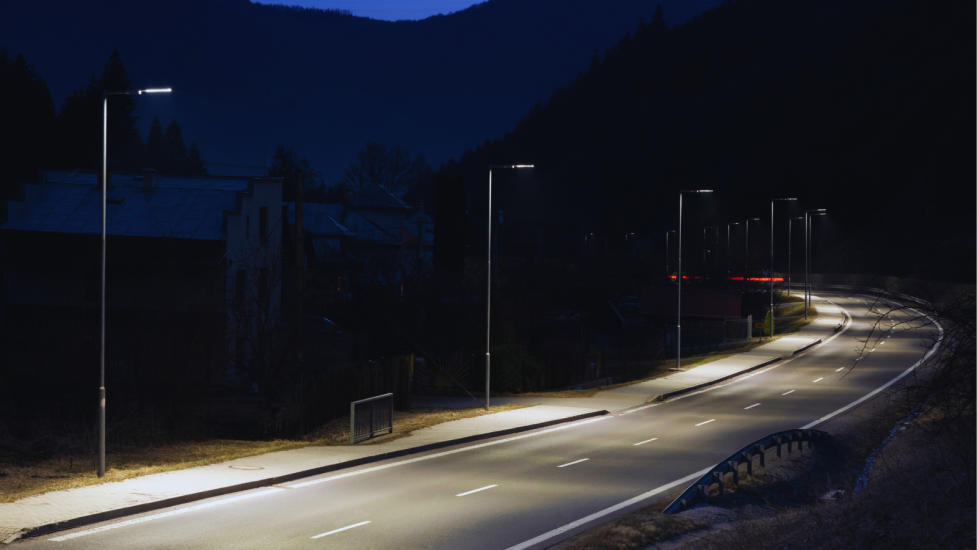 Streetlights at night