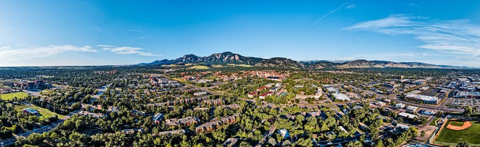 Boulder Colorado panorama as viewed from above