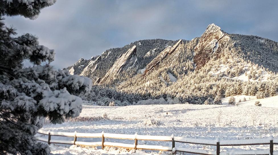 Snowy Flatirons