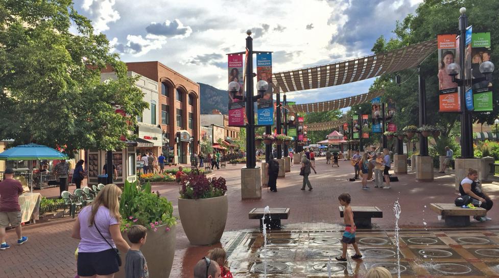 People at Pearl Street Splash Pad