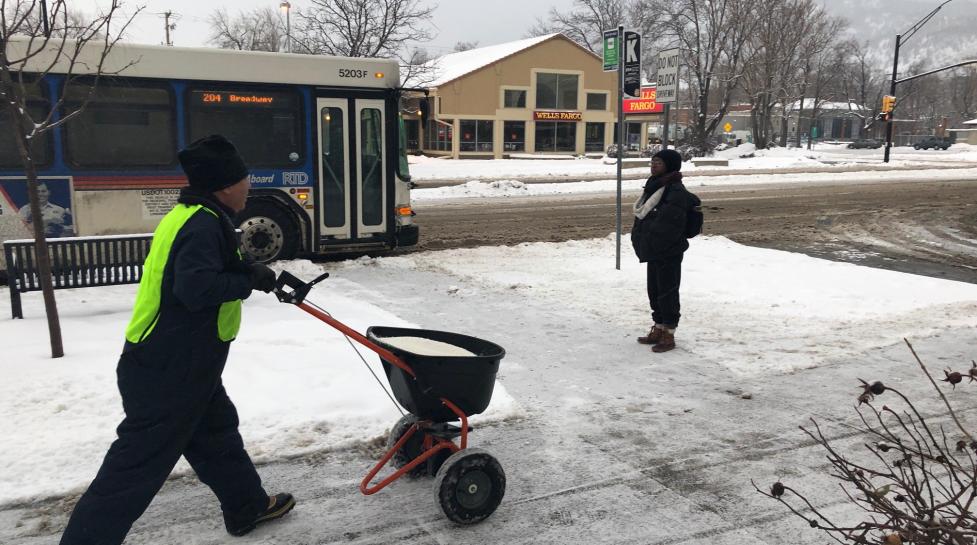 Snow Removal At Bus Stop