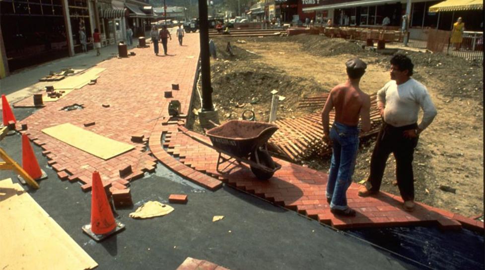 Pearl Street Mall construction in 1976