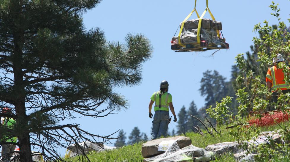 Helicopter flights helped build the Anemone Hill Trail