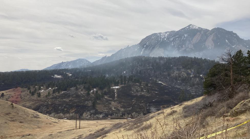 Smoke is visible from the NCAR fire