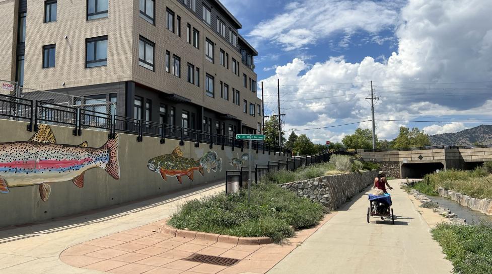 Boulder Junction mural walkway