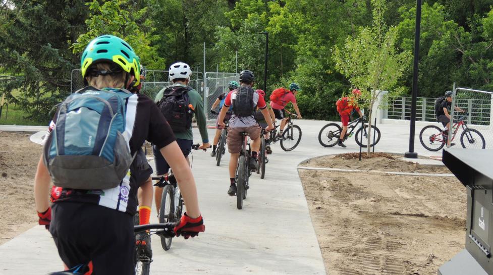 People biking