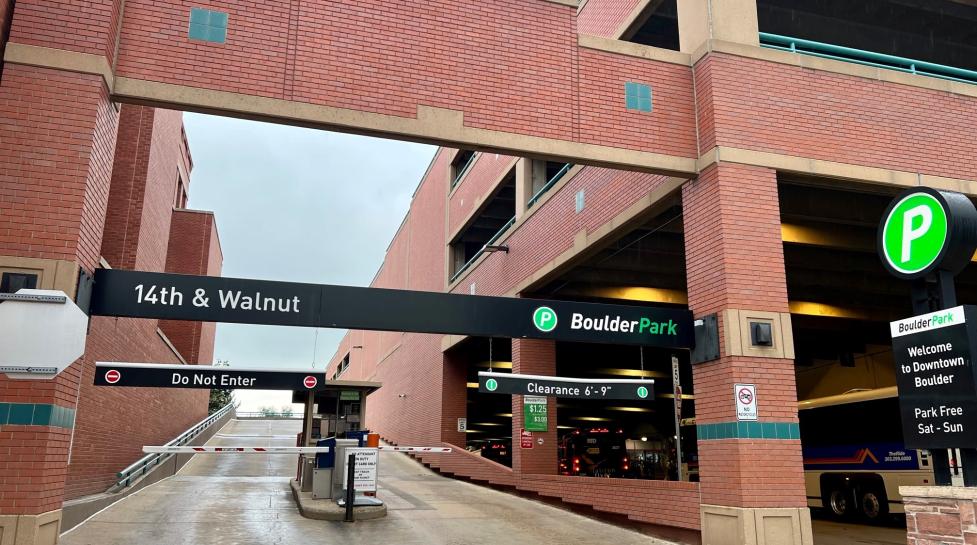 City of Boulder parking garage at 14th & Walnut streets next to RTD station