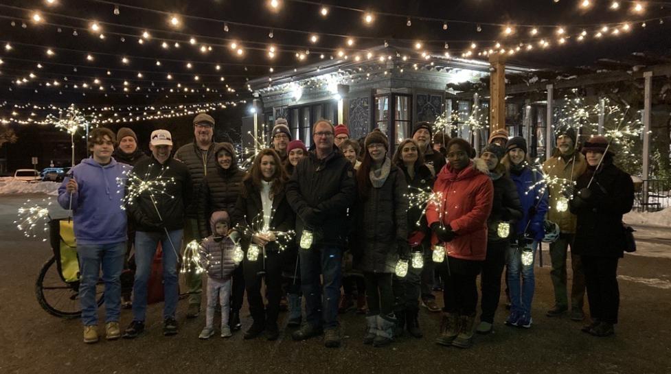 memorial walk with candelights