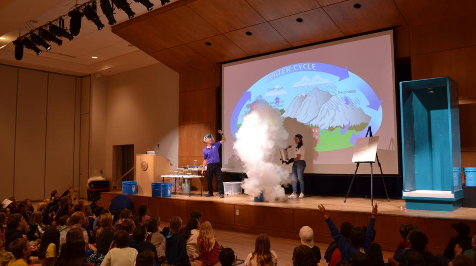 Students presenting at the Water Festival