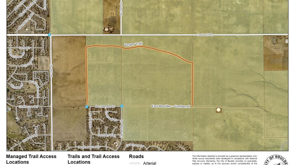 The new Vesper Trail will be built on Gunbarrel Hill northeast of Boulder and will be accessible from the East Boulder - Gunbarrel Trail