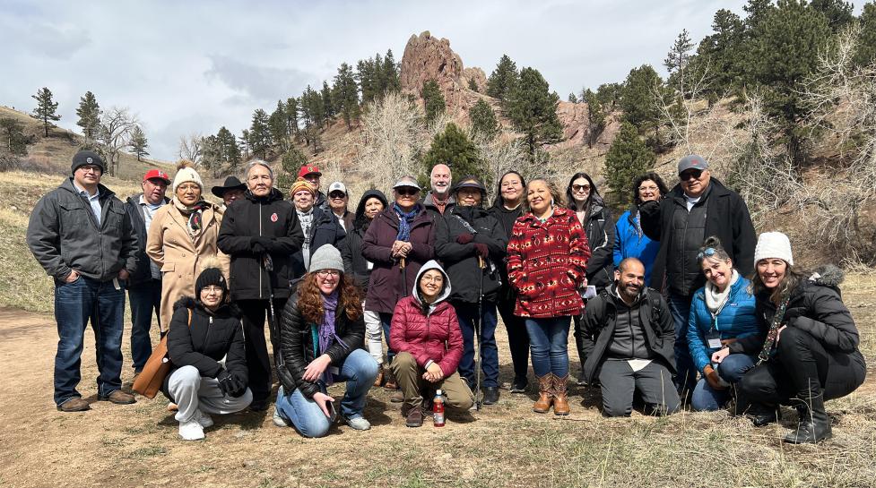 Tribal Representatives and Community Members Pose for a Group Picture