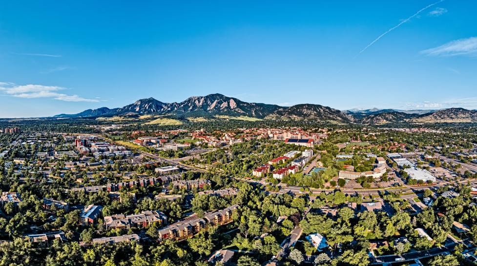 Boulder Colorado panorama as viewed from above