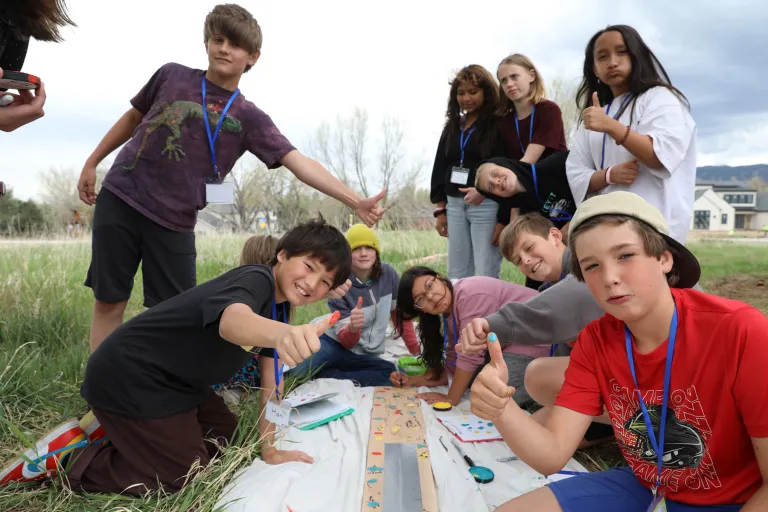 Crest View Elementary students at the Habitat and the Nest