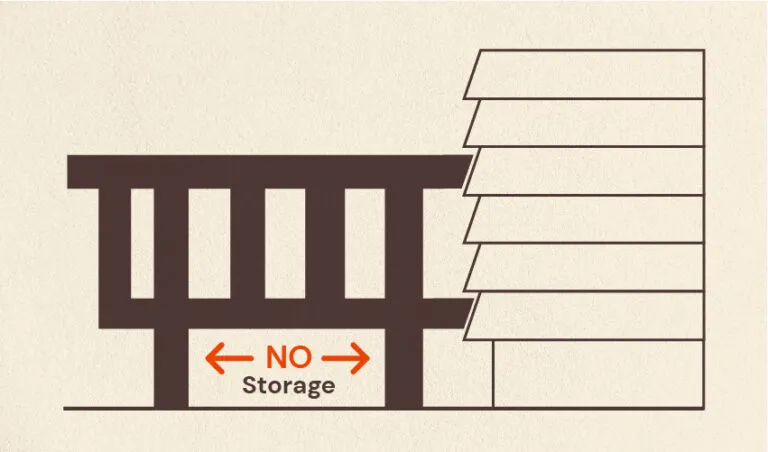 wildfire mitigation tip - do not store things under a lifted deck