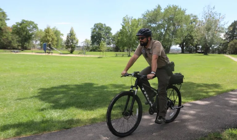 Boulder Parks and Recreation Ranger bicycling