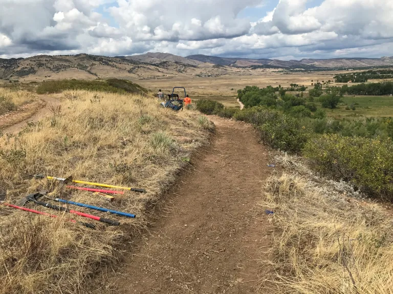 Construction equipment on the Eagle Trail