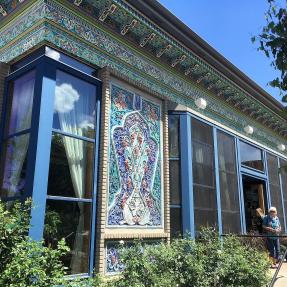 front of Dushanbe Teahouse