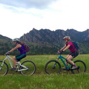 Two bikers on Spring Brook Loop