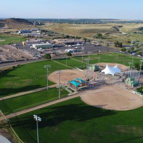 Aerial view of Stazio Ballfields