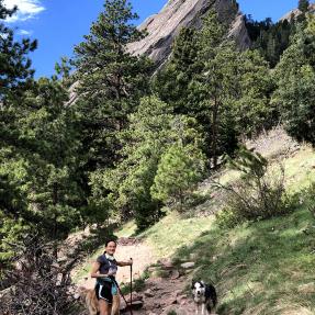 Hiker on Flatirons Loop Trail