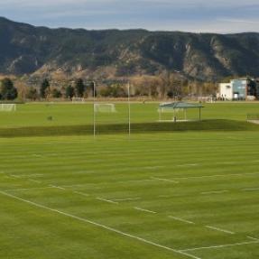 Green fields with view of mountains in the background