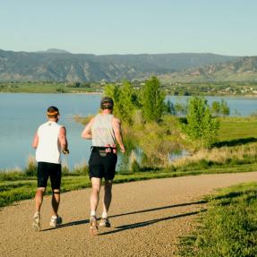 Trail work at North shore of Boulder Reservoir