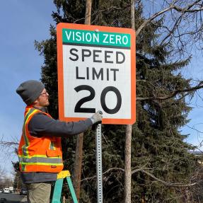 Vision Zero sign installation