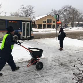 Snow Removal At Bus Stop