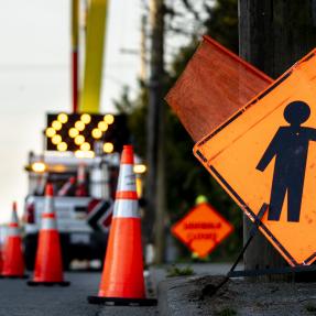 Caution traffic cones 