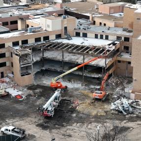 Boulder Community Hospital deconstruction aerial photograph