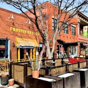 Outdoor dining program structure at Foolish Craig's restaurant in Boulder