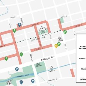 City of Boulder pricing changes parking map graphic