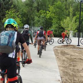 People biking