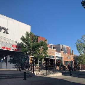 Photo of University Hill in Boulder and showing The Fox Theater