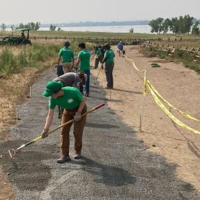 Trail work by Boulder County Youth Corps