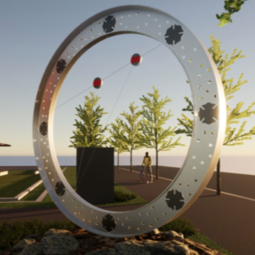 Fire Station 3 Memorial Sculpture design render